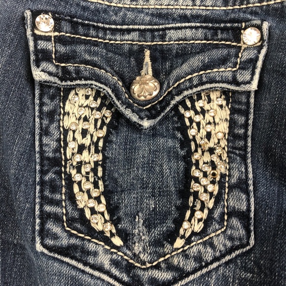 Miss Me | Women’s Fallen Angel Embellished Wings Bootcut Jeans - Picture 9 of 16